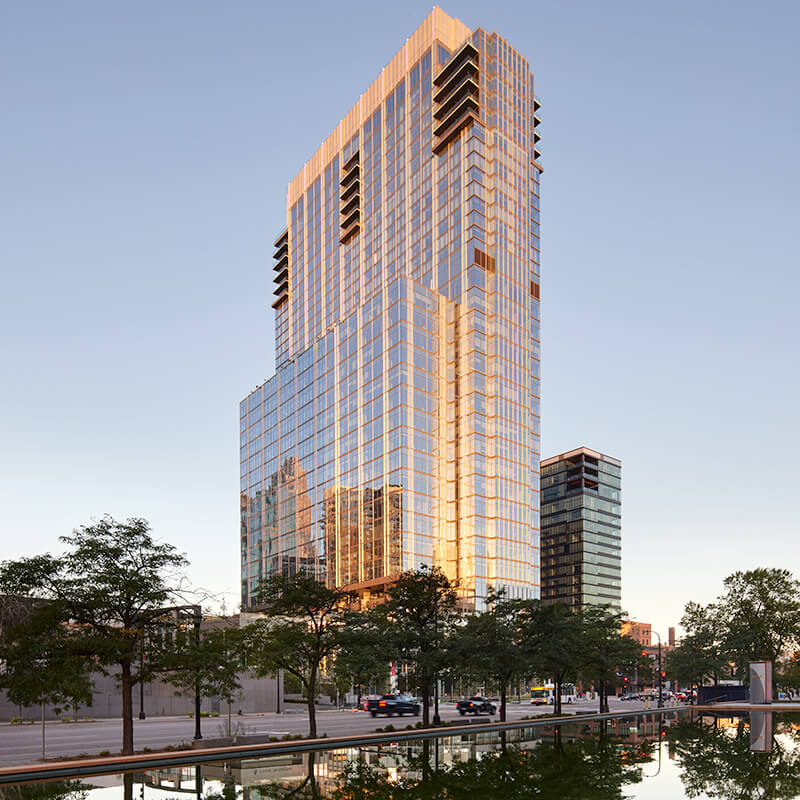 Gateway Park and Nicollet Hotel, Minneapolis, Minnesota, USA