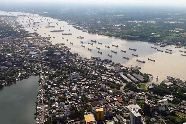 Aerial shot of Chittagong