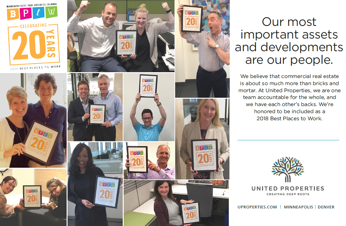 Employees celebrating the award