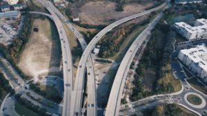 Aerial view of highway system