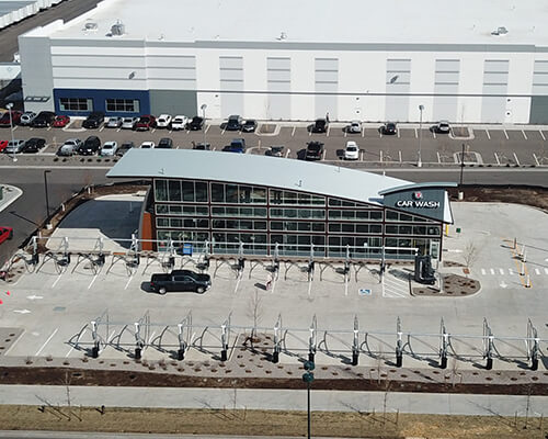 Skyview of entry of Tower Business Center Retail