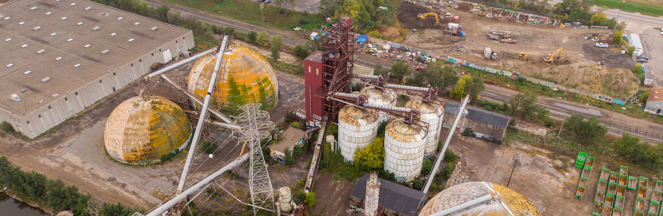 Arial view of the Upper Harbor land