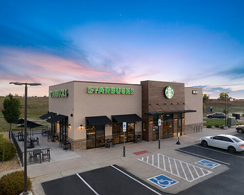 Seven Eleven and Starbucks building