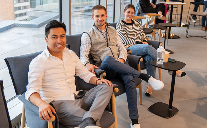 Group of people smiling at the camera